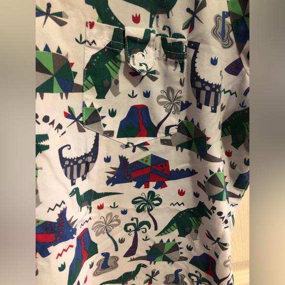 Butter-Soft dinosaur printed scrub top women’s size large - Picture 6 of 9